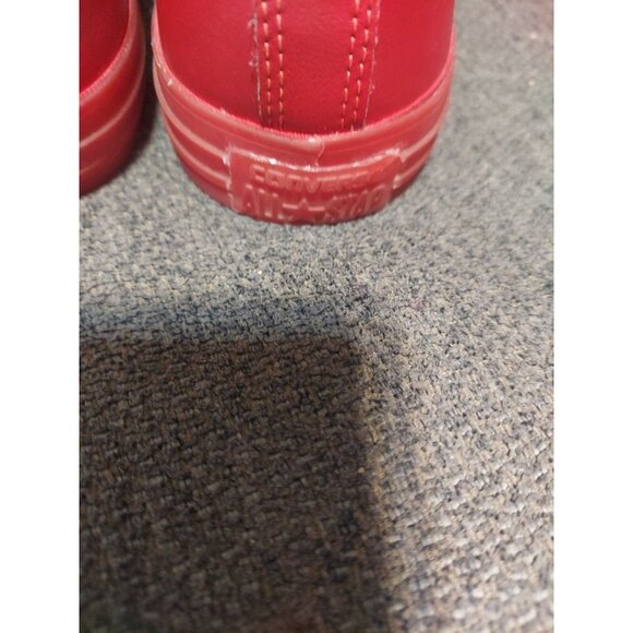 Converse All Star Chuck Taylor Vegan Leather Low Top Red Sneakers Size M12 W14 - Picture 8 of 14
